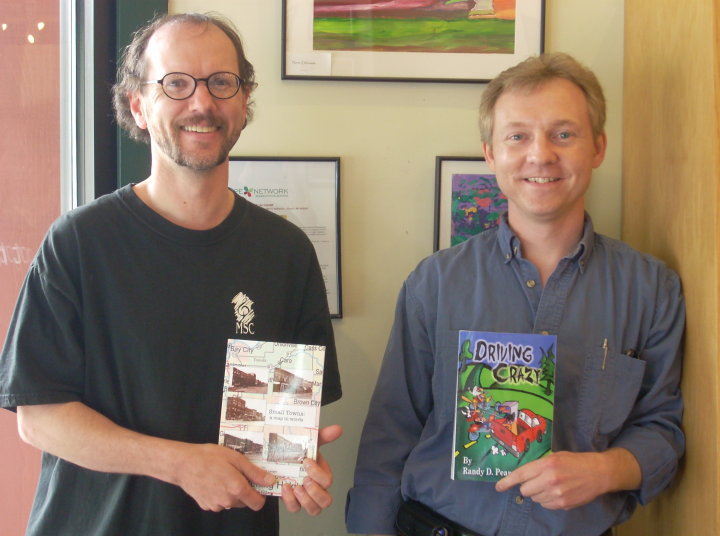 Kerry and I at Bestsellers Kerry Tietsort (holding our Small Towns book) and me, holding my own